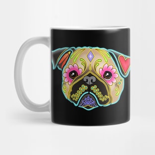 Pug in Fawn - Day of the Dead Sugar Skull Dog Mug